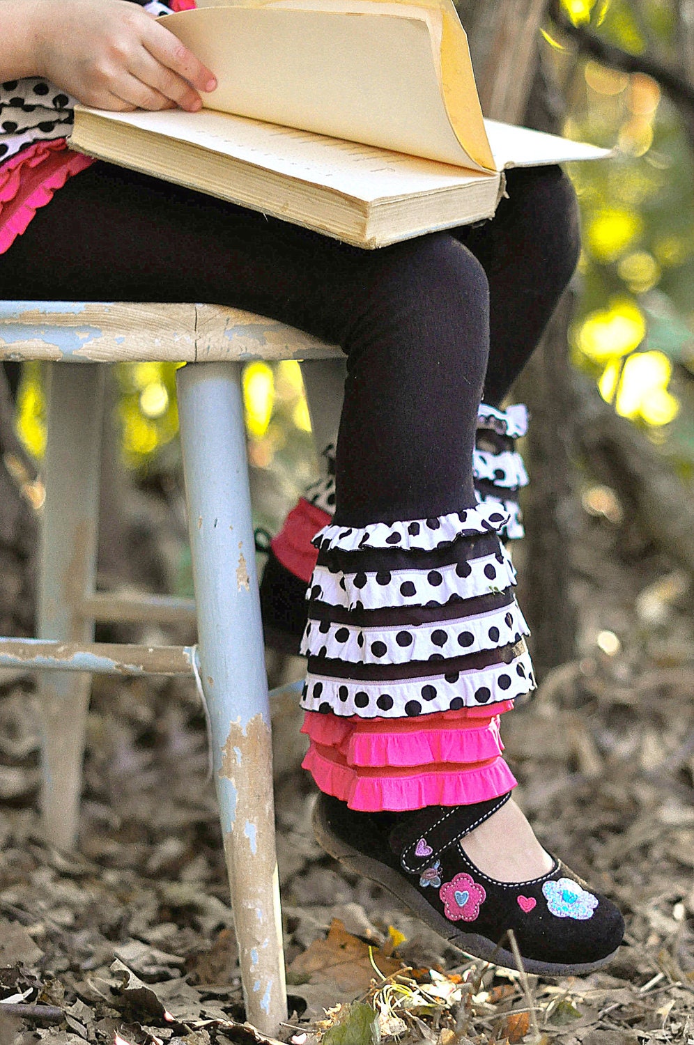 Polka Pink Ruffle Leggings Limited