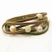 Peach Pearl and Gold with Bronze and Olive Leather Wrap Bracelet / Fresh Water Pearl & Eco Friendly Leather / gladiator tribal bohemian sag