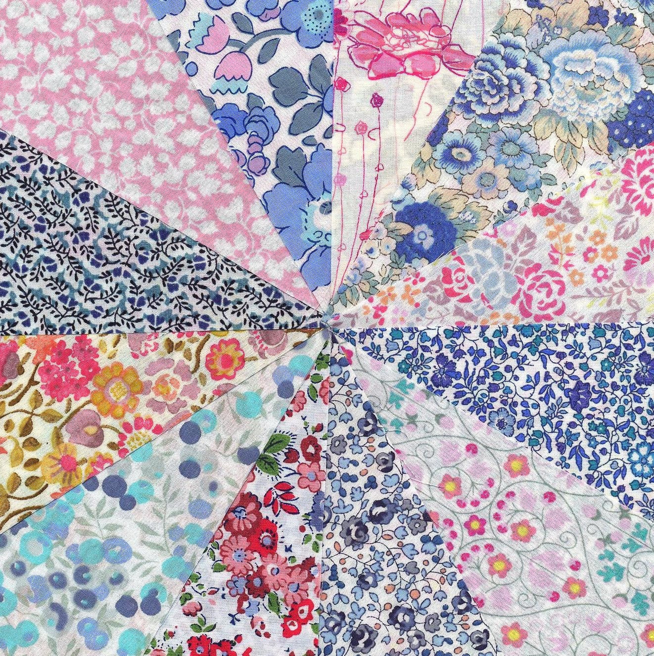 Liberty Fabric PASTEL FLORALS charm pack - 12 Liberty of London Tana Lawn  Fabric 5 inch squares