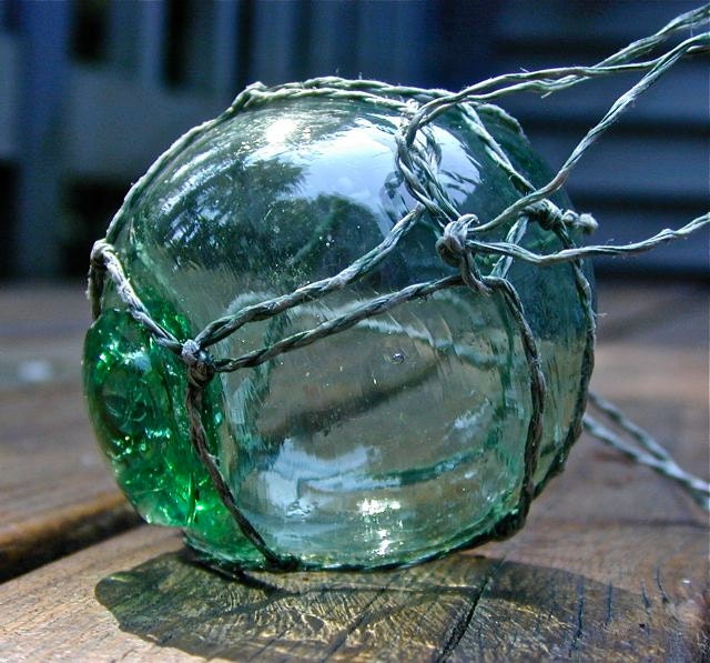 Glass Fishing Float, Mutant Dino Egg, Home Decor, Nautical, Ocean, Beach Cottage Decor, Maritime, Fishing Decor, Coast Decor, Garden