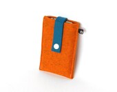 iPhone case: Orange and blue wool felt with white snap closure - 3G / 3GS / 4 / 4S / 5