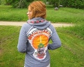 MADE TO ORDER Custom Grateful Dead Hoodie Tshirt Cut Out Applique Hooded Sweatshirt By MountainGirlClothing