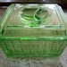 Hazel Atlas Green Depression Glass Refrigerator Container