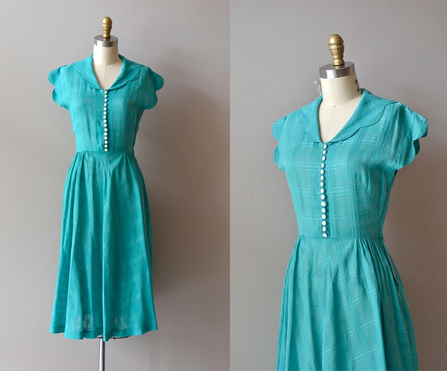 r e s e r v e d...1940s dress / 40s dress / day dress / Oceanview dress