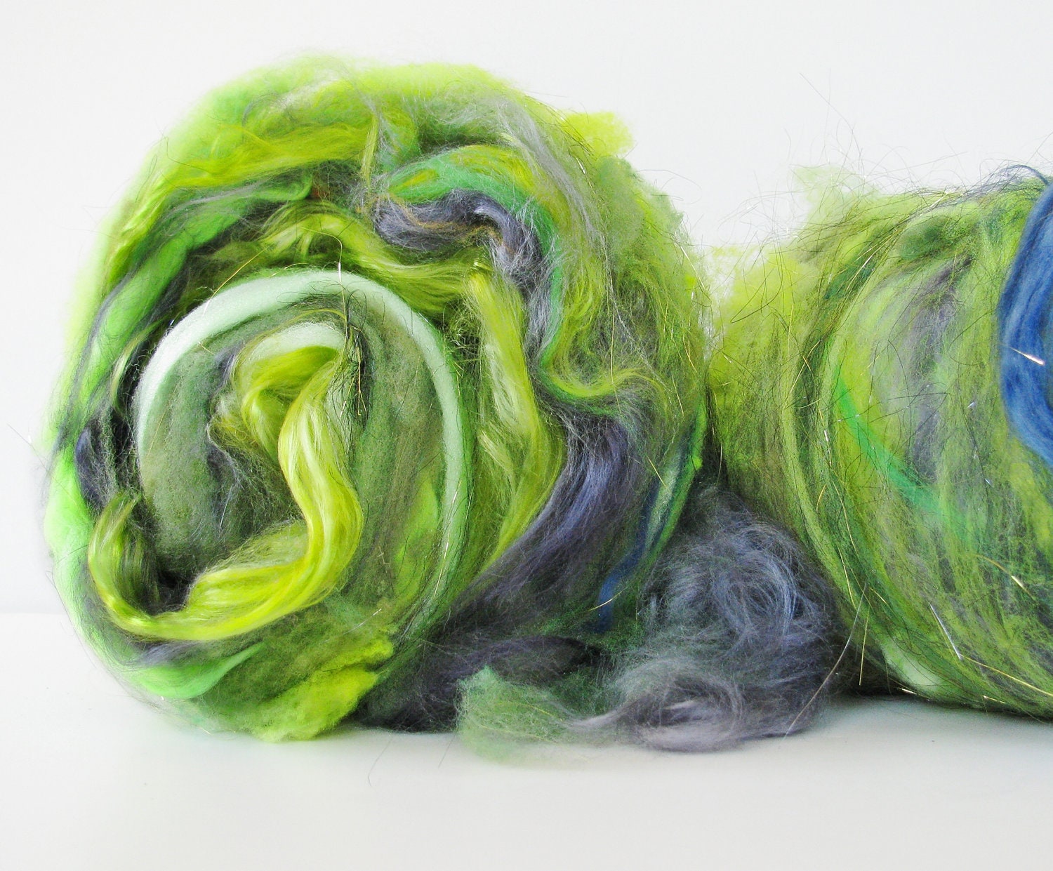 Wool-Merino- Art Batt Bad Attitude 3.4 oz // Wool Drum Carded Art Batt for spinning or needle felting