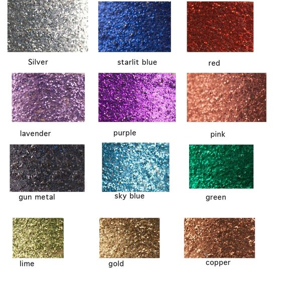 GLITTER COLOR CHART Samples by MichelleVerbeeck on Etsy