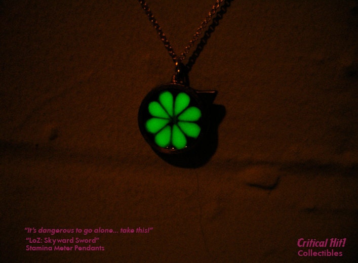 Zelda Skyward Sword Jewelry Glowing Stamina Meter Pendant -  brass video game jewelry