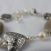 Pewter Heart Bracelet, Petoskey Stone Bracelet, Pearl Bracelet, Stone Jewelry, Sterling Bracelet