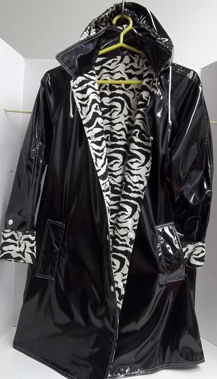Items similar to Womens raincoat with PVC vinyl outer shell with