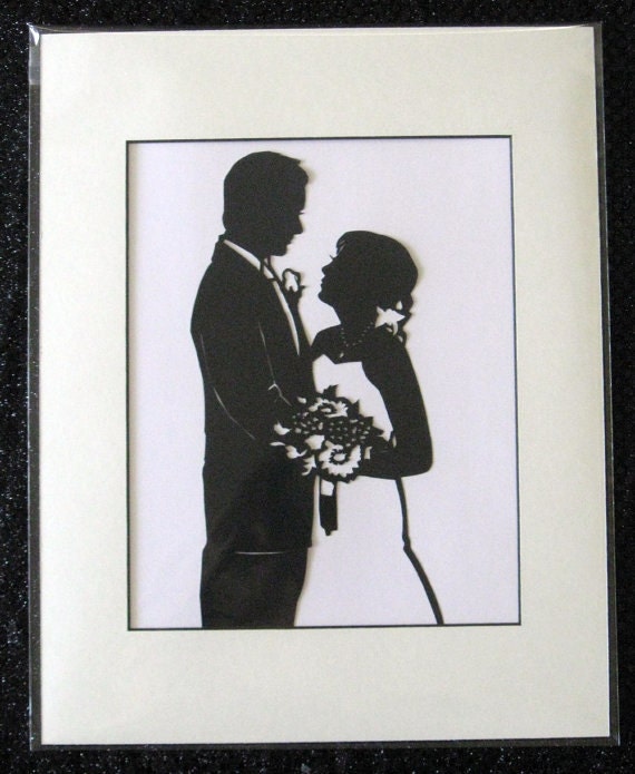 Engagement Silhouette Custom Hand Cut Original