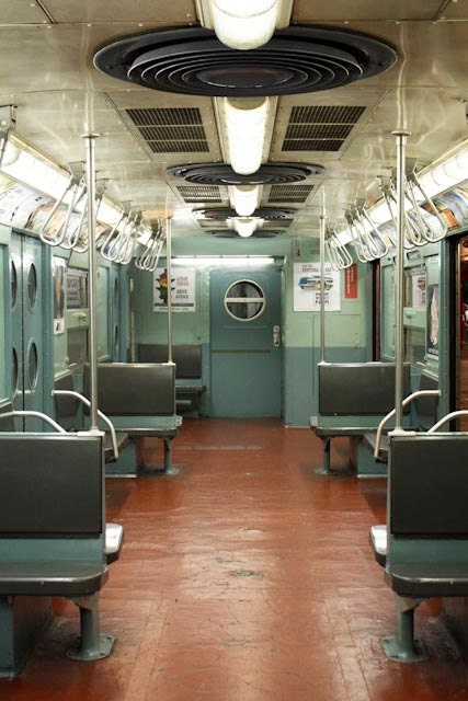 Through the decades New York City Subway in Mint Green 8x10 Fine Art Photograph