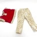 american girl 18" doll clothes 2 pc knit top and pants burgundy and beige