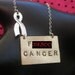 F .CK CANCER Necklace--Hand Stamped Necklace, Brass Rectangle, Sterling Silver Cancer Ribbon, Breast Cancer Awareness, MATURE, Fuck Cancer