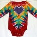 Children Baby Onesie 12 month Tie Dye Lilac Heart Blue Turquoise Fuchsia Golden Lime Purple Rainbow Long Sleeve AnnThenBaby