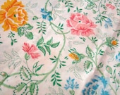 Vintage Delicate Floral Yellow and Pink Pillowcase / Reclaimed Linens