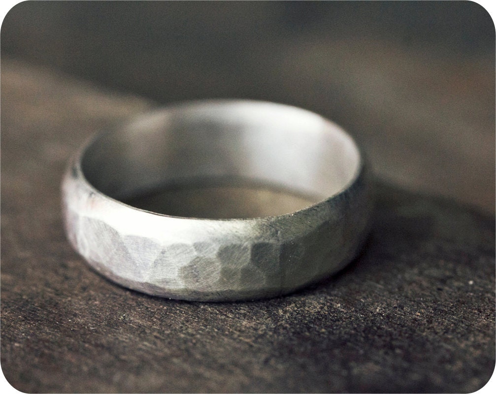 Thick Distressed Hammered Band // Custom Sterling Silver Ring