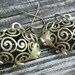 Swirly Pig antique Bronze Earrings