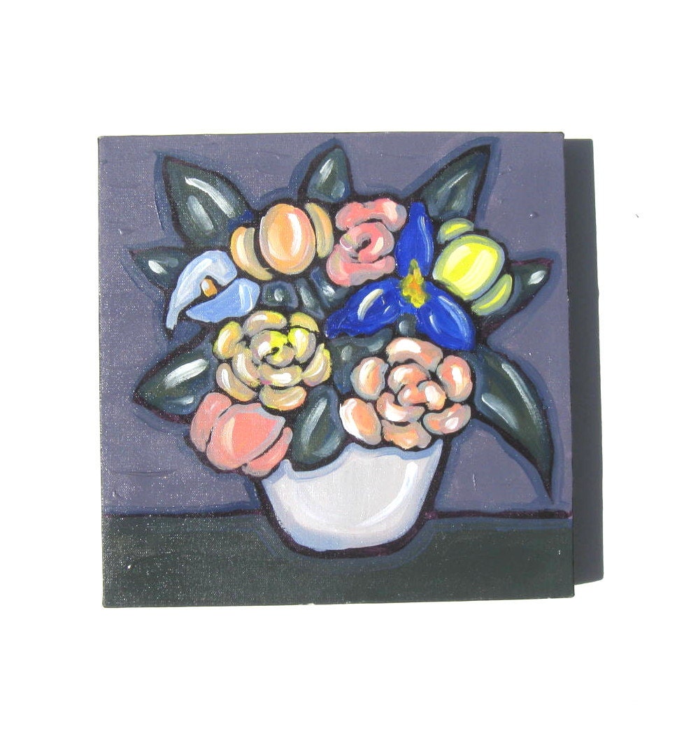 Floral Still life Acrylic Original Painting on Canvas