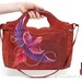 Vintage leather bag 'Sweet Desire', hand-painted, seventies
