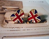 UK Flag Heart Stud Earrings