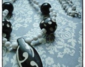 Black and White Horn and Glass Necklace