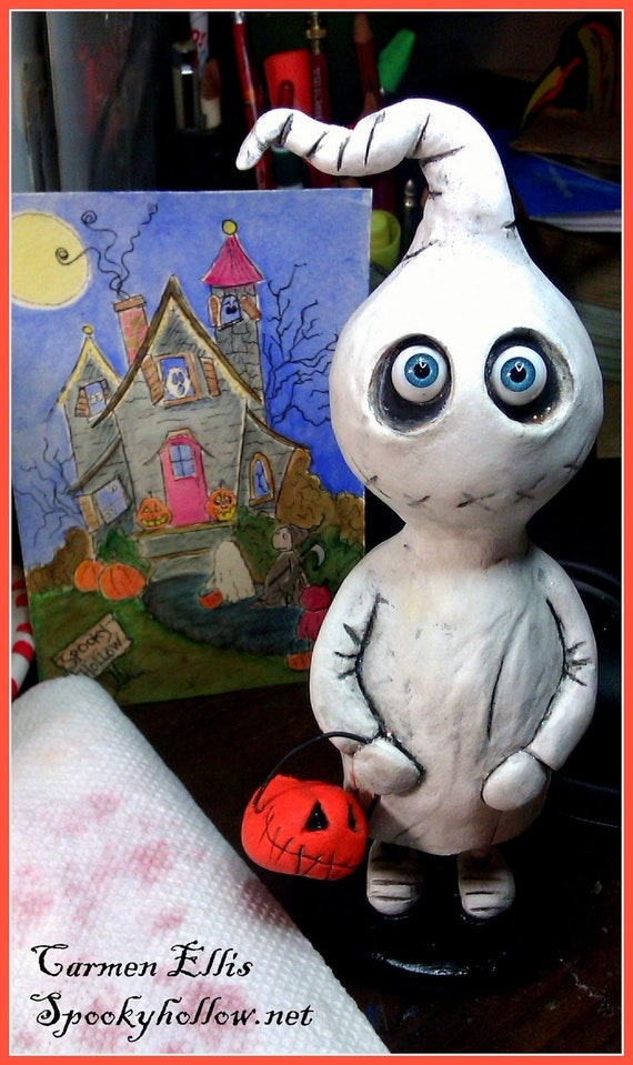 OOAK Grimmy ghost Halloween art doll