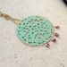 May Sale 10% off - Aqua Pink and Gold Long Boho Filigree  Necklace