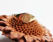 Oval Signet Ring - B, C,D, E, F, G, H, J, K, L, N, P, R, T
