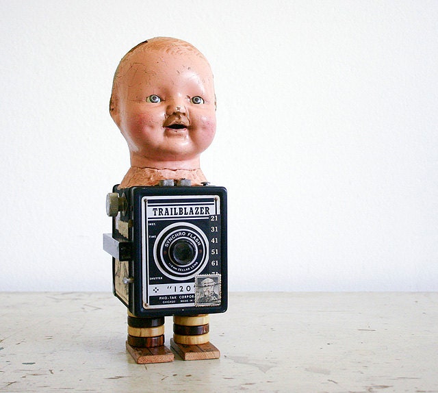 Found Objects Art Assemblage - Recycled Vintage Parts