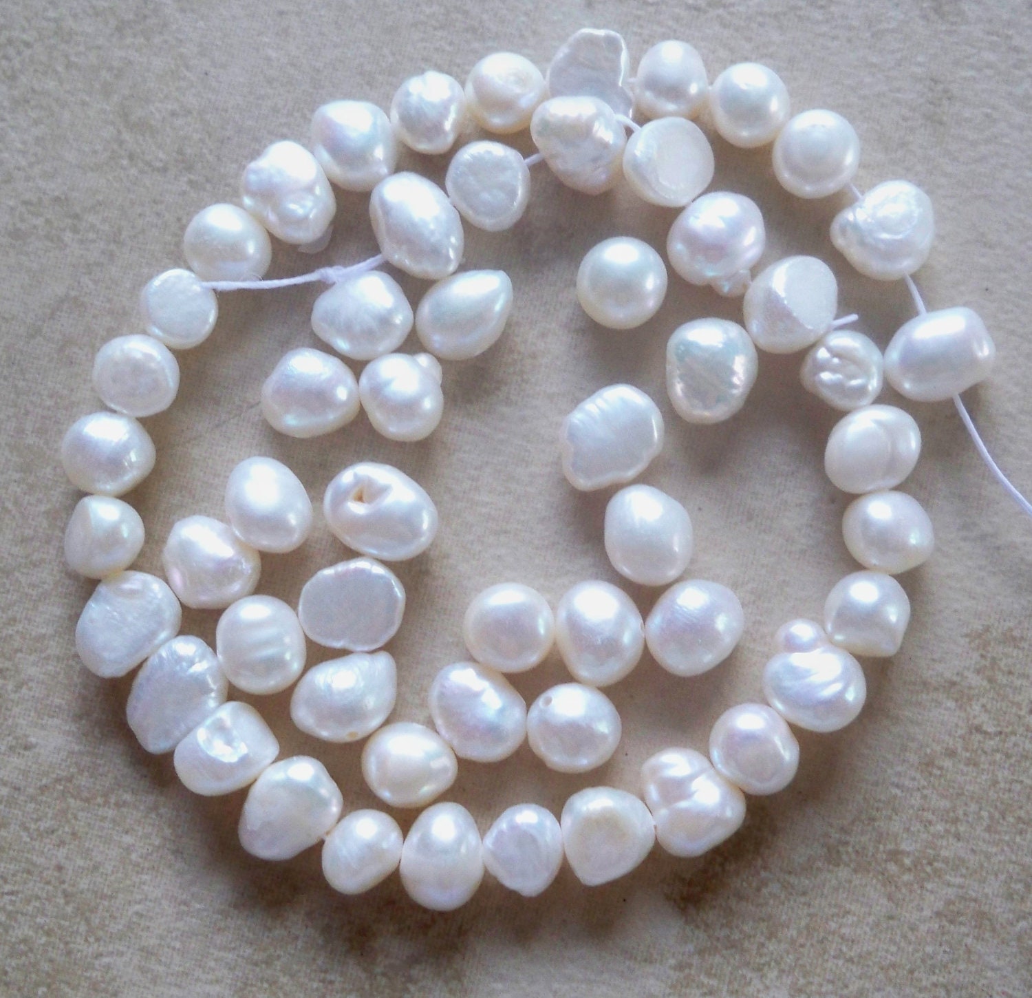 Baroque Shaped Freshwater Pearls White Inch By Sugarcreekbeads