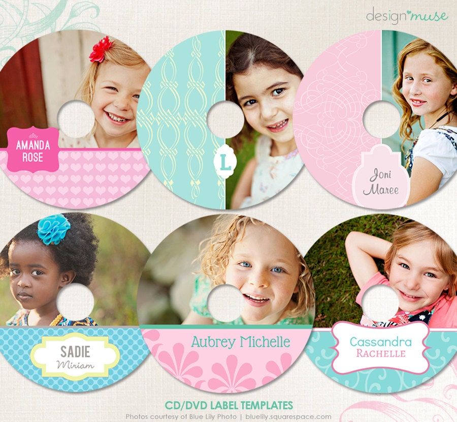 CD DVD Label Templates - 6 Pack - Instant Download