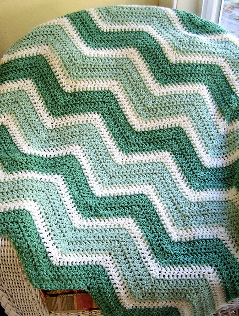 chevron zig zag baby blanket afghan wrap by JDCrochetCreations