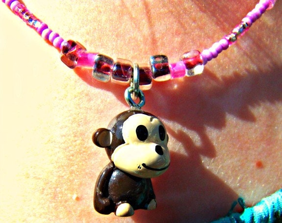 Monkey Charm Necklace Kids Jewelry Direct Checkout Black Friday Etsy