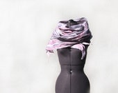 Felted wool women long scarf SmokeRose