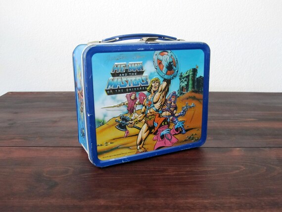 Vintage He-Man Metal Lunch Box made by Aladdin by MidMod on Etsy