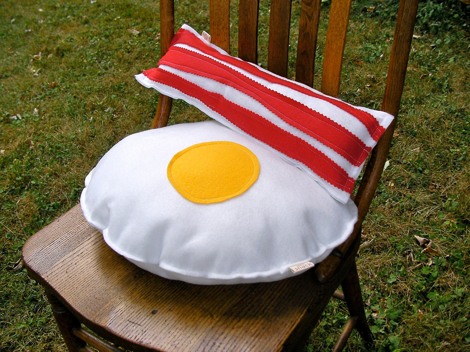 Eggs and Bacon Pillows Plush Set