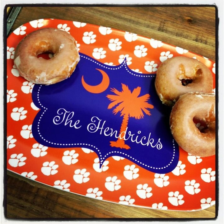 Personalized Clemson Melamine Platter With Palmetto