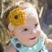 BABY RUTH - Mustard yellow and beige lace rose headband
