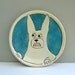 Rabbit Plate With Angry Bunny, Blue