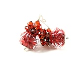 Rust Red Earrings, Boro Earrings, Red Glass Earrings, Lampwork Earrings, Fall Earrings, Autumn Earrings, Red Earrings - Sparkling Rust - GlassRiverJewelry