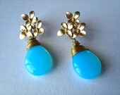 Blue Peruvian Opal Bridal Earrings