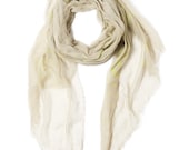 off  white and neon green light scarf
