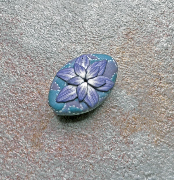 Fallen Flower - polymer clay bead focal bead