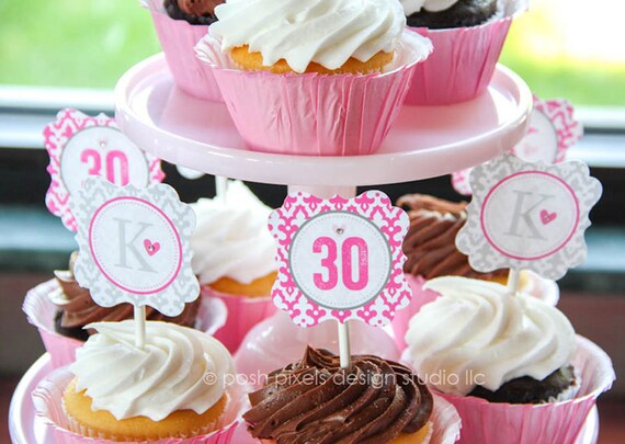 30 FLIRTY - Printable 2" Birthday Party Circles - Thirty, Flirty, and Thriving - DIY 30 Flirty Collection - by Make Life Cute Il_570xn