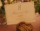 20 Nautical Rope Table Number Holders - Set of 20 little wedding knots