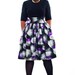 JIBRI Plus Size High Waist Flare Skirt (Purple Detailed Felted Wool)