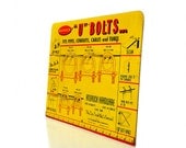 Vintage Display Rack, 1950's Hardware Store Bolt Rack