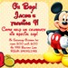 Red and Yellow Mickey Mouse Birthday Invite Card Can be Personalized or Customized Invitation JPEG Printable Children Holiday