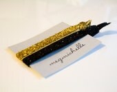 Black & Gold Glitter Elastic Hair Ties