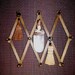 Vintage Peg Rack, Accordion Wall Hanger, Wood, Cottage Style Wooden Organizer for Hats, Jewelry, Belts, Ties, 2 Available